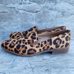 Madewell Women's 8.5 Frances Leopard Calf Hair Skimmer Loafers Flats Shoes